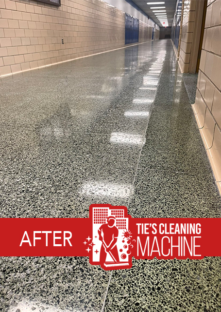 terrazzo floor cleaning after photo